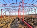 Иконка Ферма двухскатная 12 метров из профильной трубы, рама 80х80х4 мм, обребровка 80х60х3 мм 