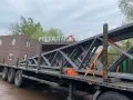 Иконка Ферма односкатная 12 метров из профильной трубы, рама 80х60х4 мм, обребровка 60х60х3 мм 