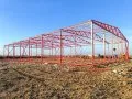 Иконка Ферма односкатная 12 метров из профильной трубы, рама 80х60х4 мм, обребровка 60х60х3 мм 