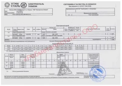 Сертификат Арматура А1 16 мм - Сертификат 